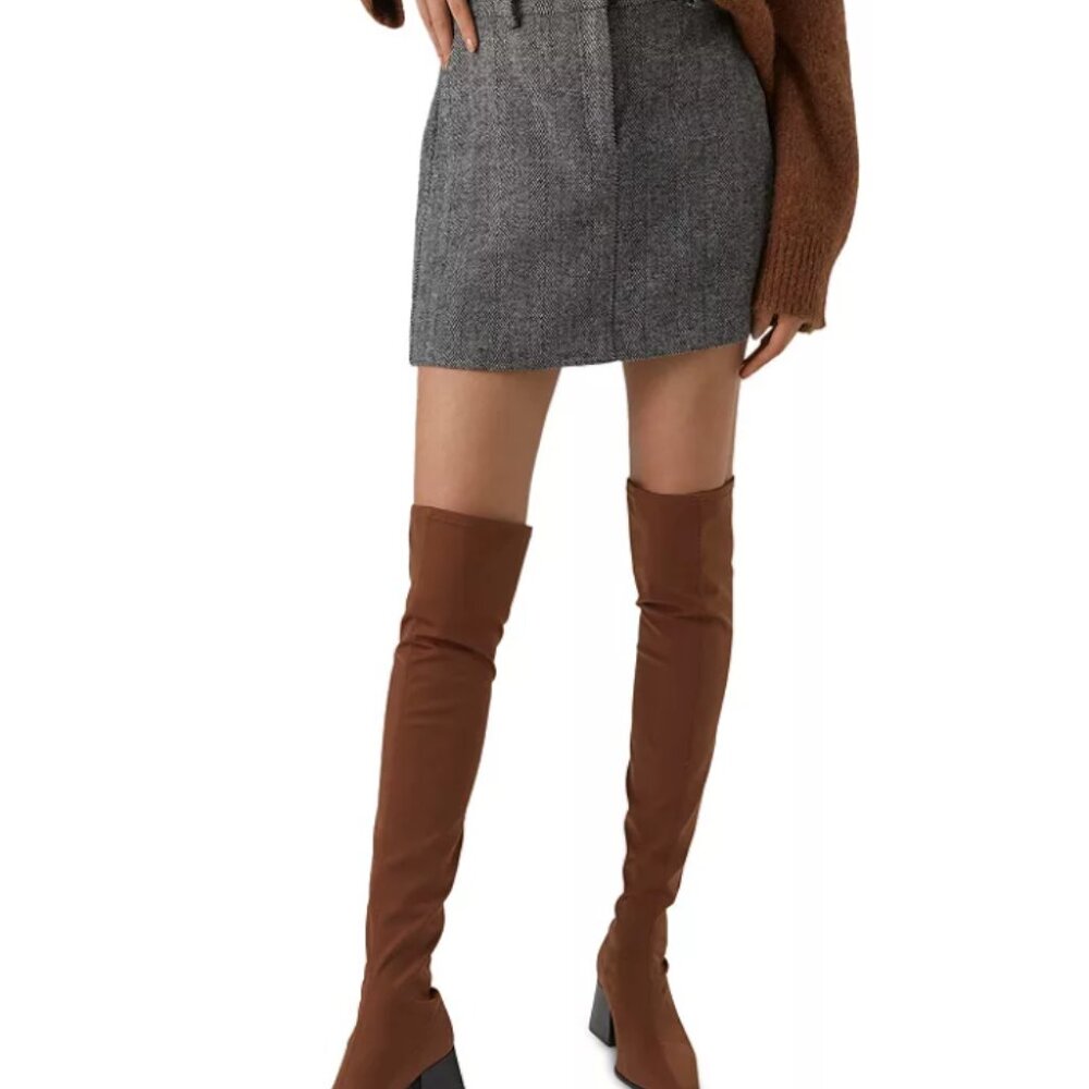 Vero Moda Lizzie Mini Skirt Herringbone Tweed EU 36 US 4 UK 8 New Without Tags